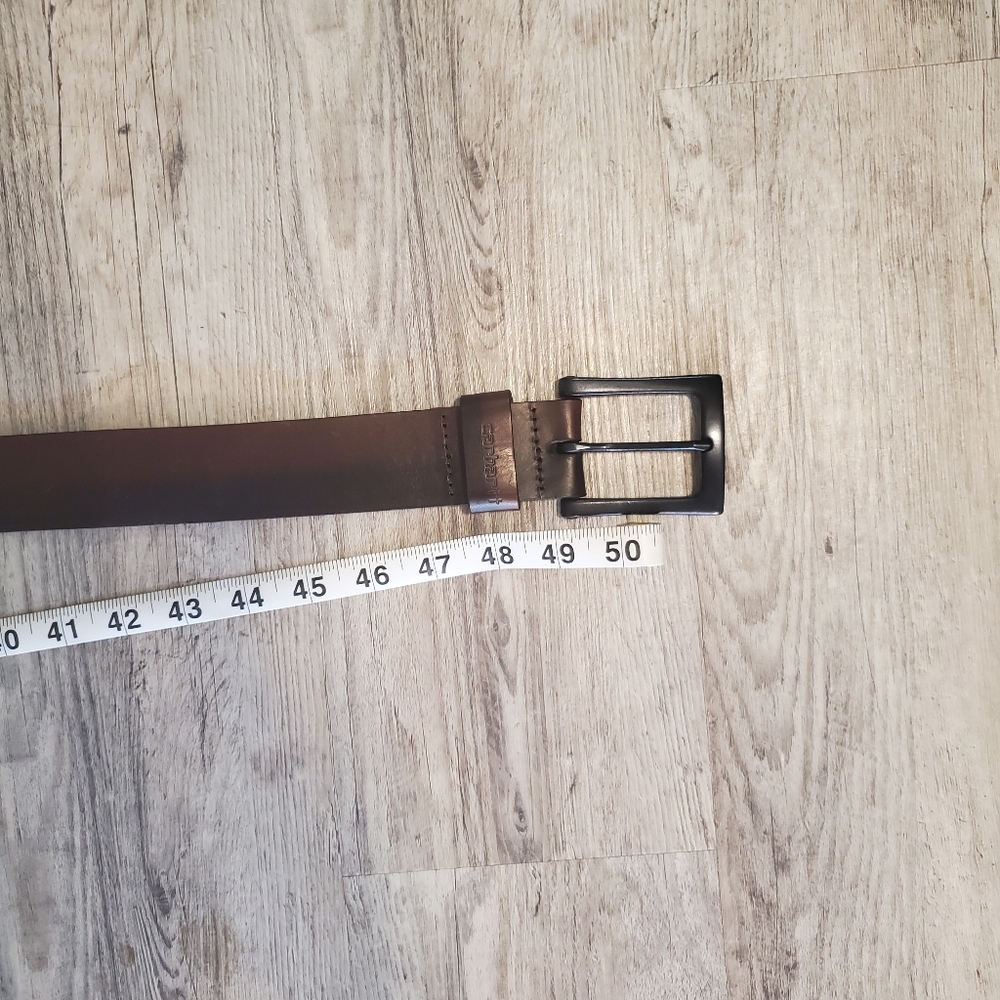 brown leather Carhartt belt pewter buckle size 3XL high quality adjustable - Picture 6 of 12